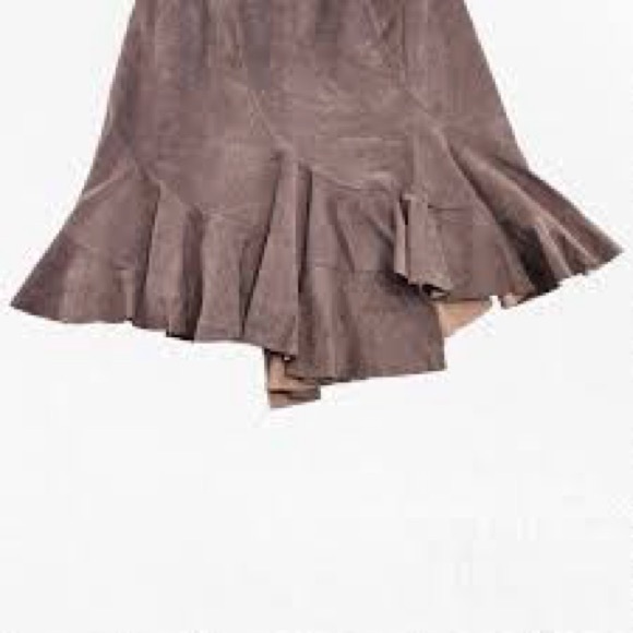 Newport Elegant Brown Asymmetrical Women's Skirt - Picture 3 of 9
